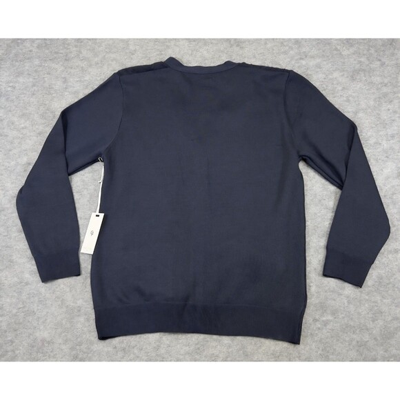New Craft & Flow Cardigan Sweater Mens XL Blue Navy Cable Knit Pockets Preppy - Picture 2 of 8